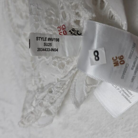 Madewell NWT Eyelet Flutter Sleeve Cotton Blend Women Top Size Small Square Neck - Picture 11 of 16